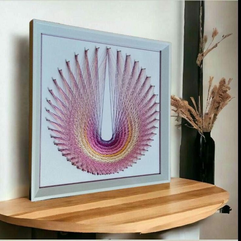 String Design Peacock Handmade Mandala String Art: Peacock Tail Design, 3D Effect - Etsy ...