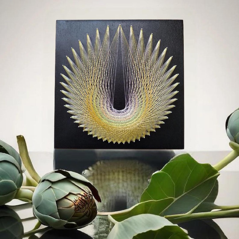 String Design Peacock Mandala String Art: Peacock Tail Design, 3D Abstract Art - Etsy