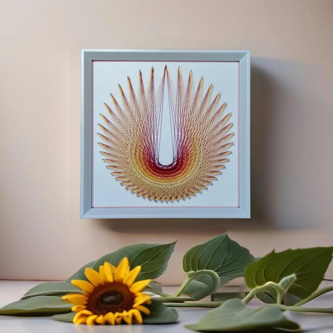 String Design Peacock Mandala String Art: Handmade Geometric Peacock Tail Design - Etsy