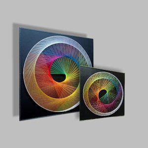 Spiral Mandala String Art, Sacred Geometry Wall Decor