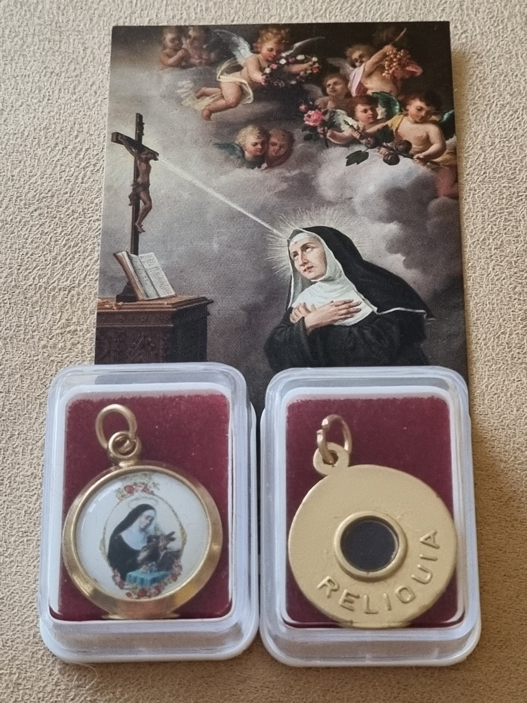Relic Relic Reliquia Medallion Santa Rita Cascia Ex Indumentis - Etsy