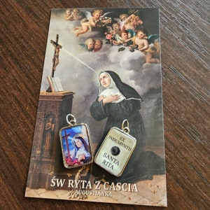 relikwie relikwie medaillon Santa Rita Cascia Ex indumentis+foto Rita