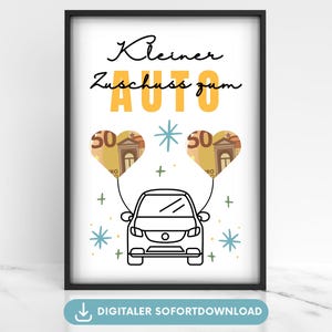 Car money gift wish fulfiller new car, gift idea car money wrapping, poster banknotes wrapping car gift for banknotes