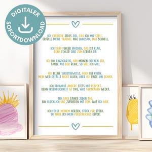 Cartel de afirmación para niños, afirmaciones positivas para fortalecer a los niños, lámina de afirmación para habitación infantil, idea de regalo para animar a los niños