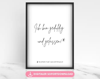 Lustiger Spruch fürs Büro, Lustiges Geschenk Büro Sprücheposter, Büro-Poster witzig, Affirmationsposter mit Humor, Büro-Dekoration witzig