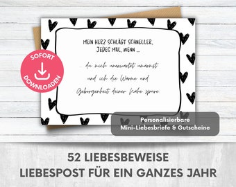 Romantisch cadeau-idee, liefdesverklaring, liefdescadeau gepersonaliseerd, persoonlijk last-minute cadeau, liefdesbrieven om uit te printen