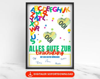 Geldcadeau voor de eerste schooldag, wensvervulling voor een eersteklasser, geld geven als cadeau, lastminute cadeau voor de eerste schooldag, poster met geldcadeau voor de eerste schooldag