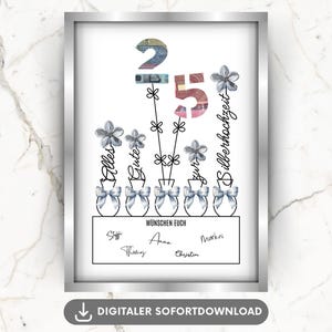 Silver wedding anniversary cash gift, 25th wedding anniversary gift idea, silver wedding anniversary cash gift, 25th wedding anniversary poster