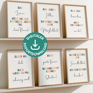 Juego de carteles para el aula, los niños fortalecen los carteles motivacionales, animan a los niños, imágenes de pared de la escuela primaria con frases, mentalidad positiva