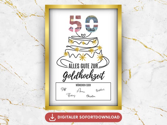 Targa Cinquantesimo Anniversario di Matrimonio | Elegante Regalo 50° Nozze d 'Oro