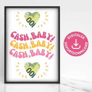 Póster divertido de regalo de dinero, cumplidor de deseos, regalar dinero para imprimir, regalo divertido de última hora, envolver billetes