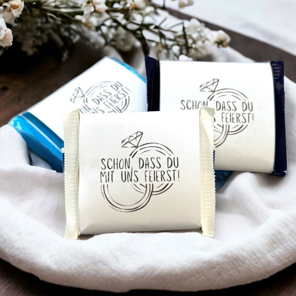 Welcome gift table decoration wedding, small gift for wedding guests, chocolate banderole to print out, wedding guest gift