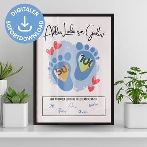 Regalo de nacimiento con huella de dinero, regalo para bebé, regalo para cumplir deseos, regalo de nacimiento de último minuto, descargar para imprimir