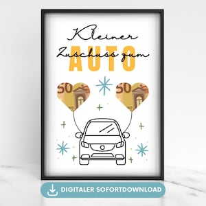 Regalo de dinero para coches, cumple deseos, coche nuevo, idea de regalo, embalaje de dinero para coches, póster, embalaje de billetes, regalo de coche por billetes