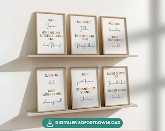 Poster set for classrooms, empowering children, motivational posters, encouraging children, elementary school wall art, quote posters, positive mindset