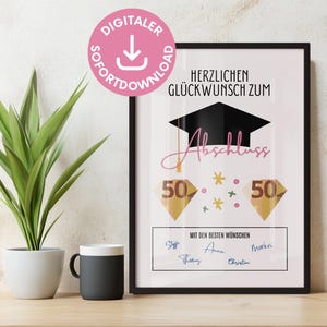 Geldgeschenk Abschluss Studium Geld verschenken Master, Bachelor Last-Minute-Geschenk Studium beendet, Wunscherfüller Geldgeschenk-Poster