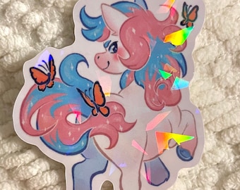 Trans Pride Pony Holographic Vinyl Sticker