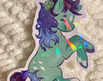 Gay Pride Pony Holographic Vinyl Sticker