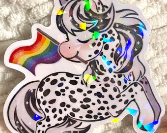 Ally Pride Pony Holographic Vinyl Sticker