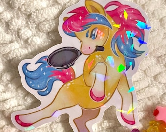 Pan Pride Pony Holographic Vinyl Sticker
