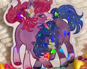 Bi Pride Pony Holographic Vinyl Sticker