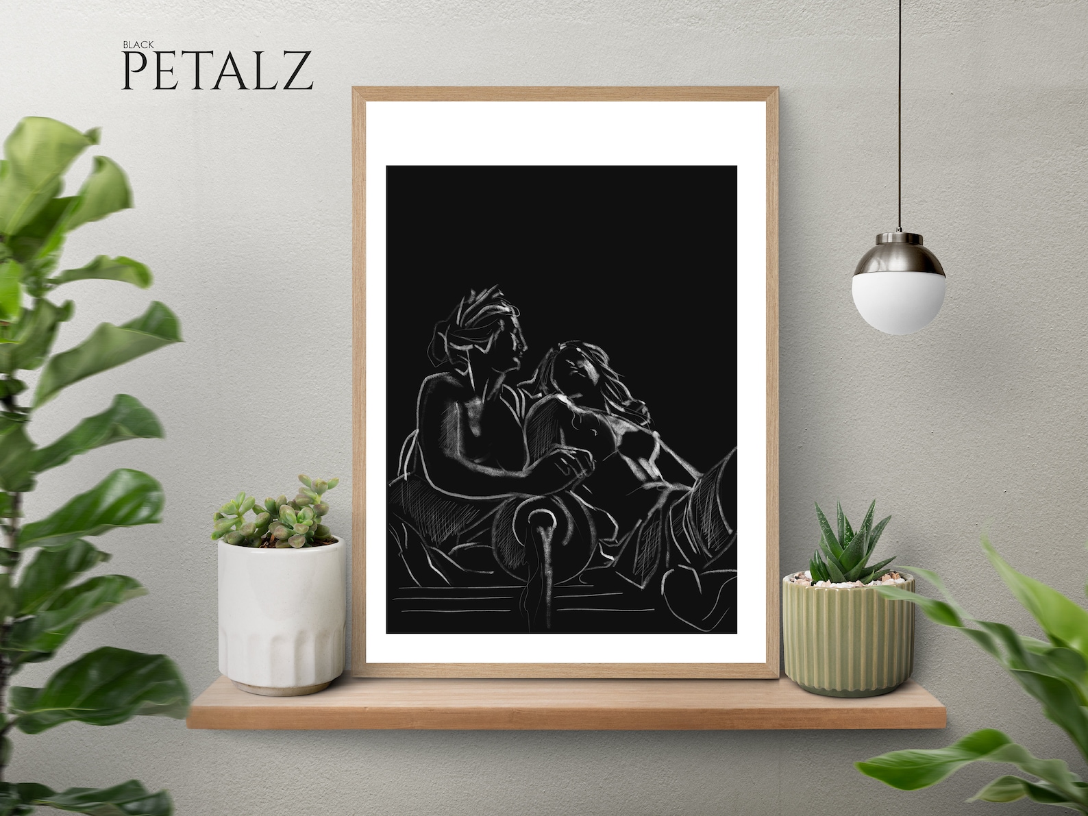 Couple Art Print Lovers Shower Male Female Abstract Art Sensual Lovers ...