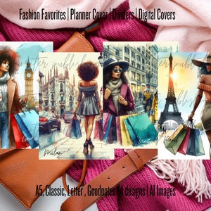 Printable  Covers | Digital Planner Covers | GoodNotes Planner Cover| Notebook Covers | Black Woman Shopping Cover| MoodyWriter Studios