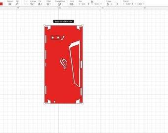 Skin template ASUS PHONE ROG2 full wrap back cutting svg.