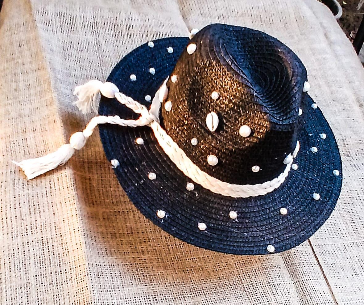 Boho Hat With Shells Rope Tassels Handmade Beach Hat With  display picture 1