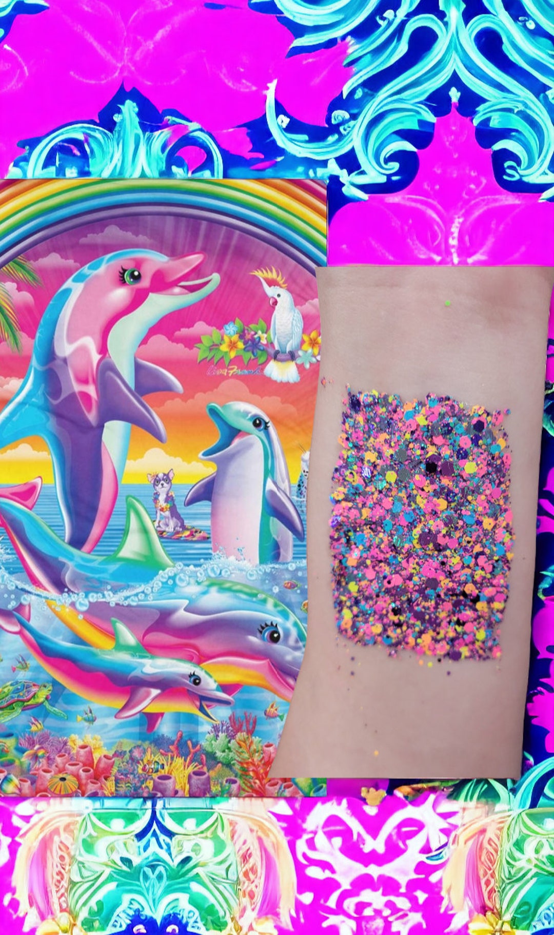 Lisa Frank Hair and Body Glitter Gel in a Neon Glitter Color Mixture in