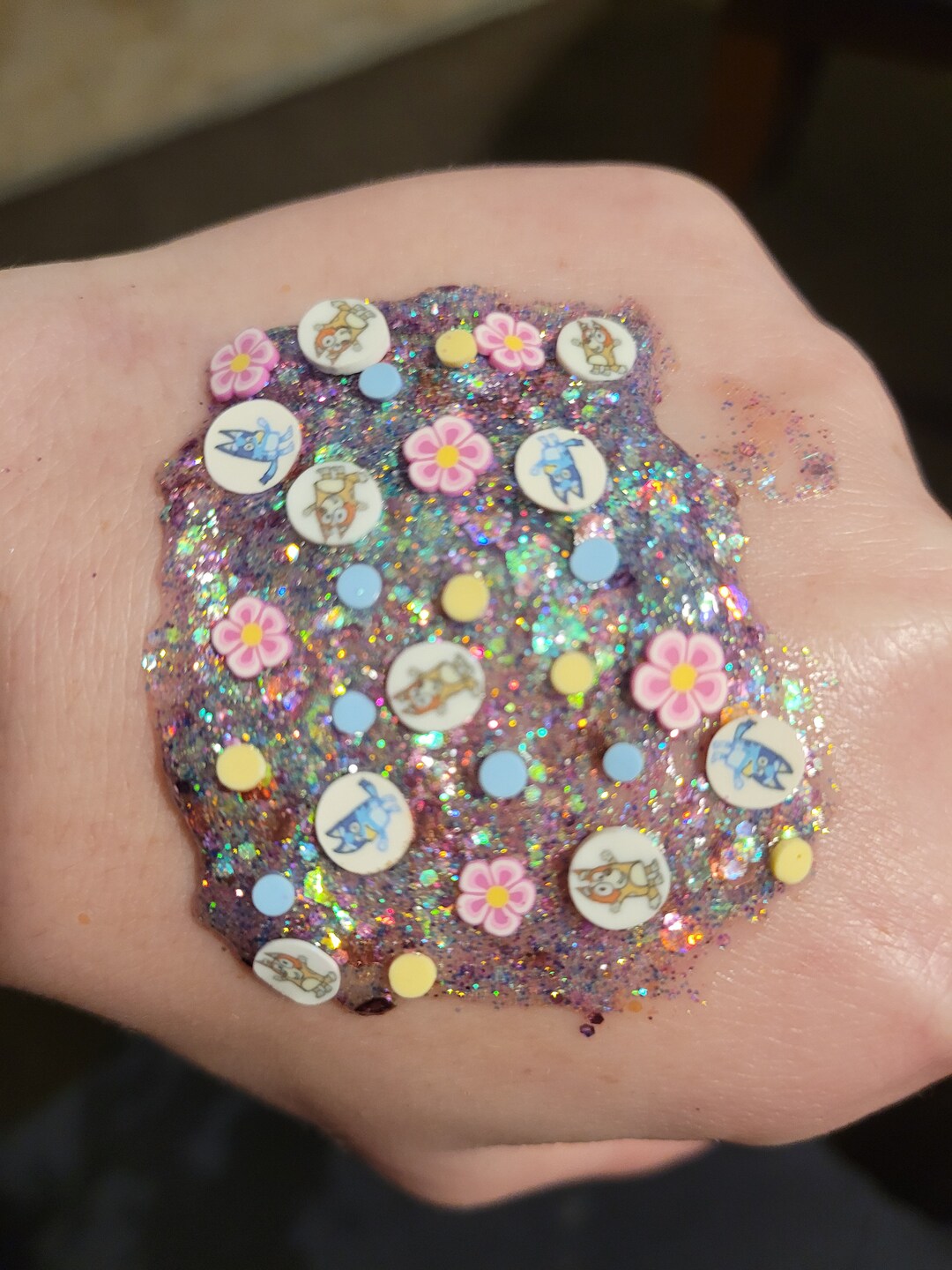 Bluey Glitter Gel Hair and Body Gel With Bluey Polymer Clay Etsy