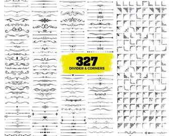 327 Dividers & Corners SVG Bundle | Borders, Line Dividers, Corner Elements | Cricut, Scrapbook, DIY Graphics