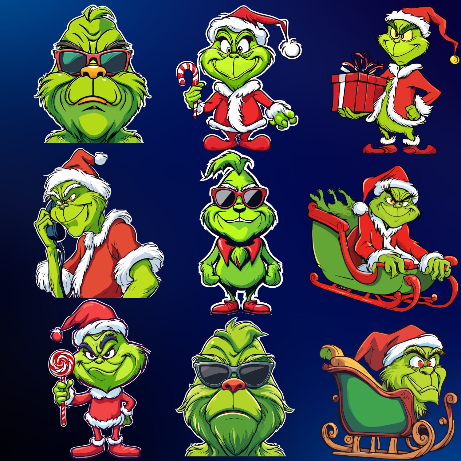 36 Grinch Bundle Svg, Grinch Face SVG, Grinch Head Svg, Grinch Svg, Png