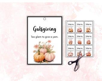 Galsgiving-cadeaukaartjes, Galsgiving-labels, Thanksgiving-tags, traktatiezakjes, Friendsgiving-decor, vrienden geven, Friendsgiving-gunsten, Tags