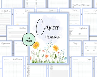 Cancer Planner Printable, Medical Planner, Caregiver Planner, Health Care Planner, Cancer Treatment Organizer,Cancer Fighter,Blood Sugar Log