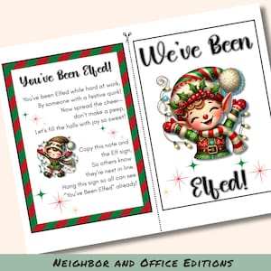 You&#39;ve Been Elfed! Holiday Game - Office & Neighborhood Editions, We&#39;ve Been Elfed, I&#39;ve Been Elfed, Elfed Signs, Elf Basket Printable Kit