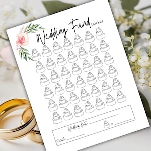 結婚資金トラッカー、新郎新婦の貯蓄目標、結婚予算プランナー、印刷可能な結婚資金チャート、積立金トラッカー