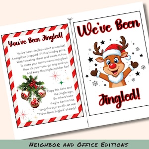 You&#39;ve Been Jingled! Holiday Game - Office & Neighborhood Editions, We&#39;ve Been Jinged, I&#39;ve Been Jingled, Jingled Signs,Basket Printable Kit