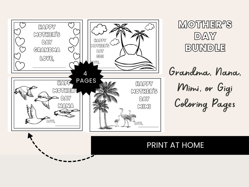 Mother’s Day Coloring Pages, Grandma Coloring Page, Gigi Coloring Page ...
