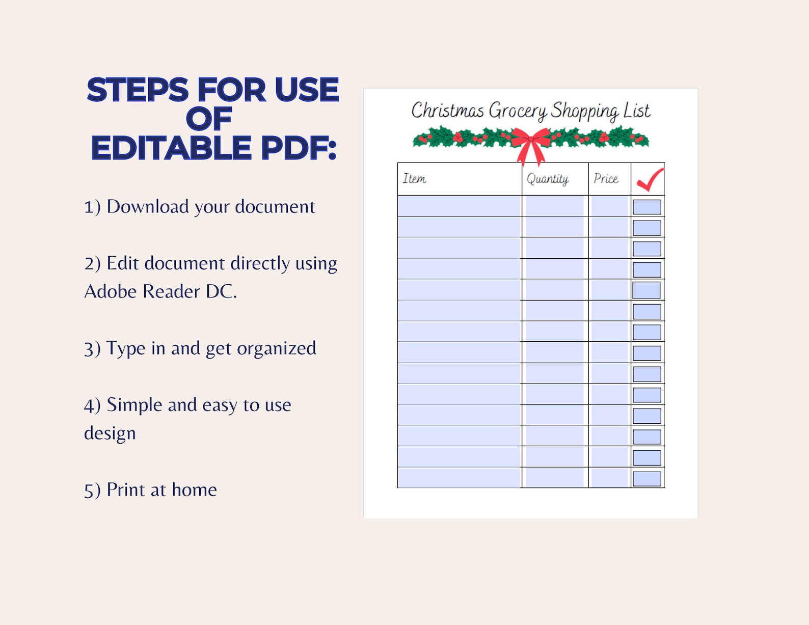 Christmas Grocery Shopping List, Christmas Shopping List Printable ...