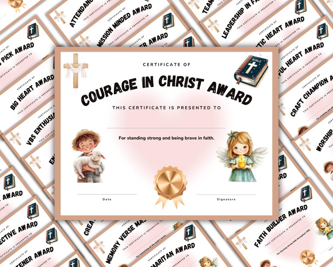 Vacation Bible School Ribbons For Graduation Vacation Bible School Certificate, VBS Awards, Sunday School, Childrens ...
