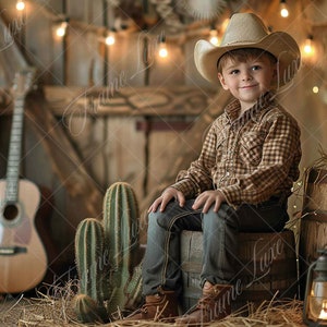 Western Cowboy Rustic Barn digital background, Summer Kids portrait photography digital backdrop, Creative Photo composite,Photoshop overlay