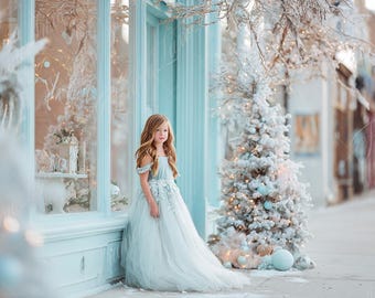 Christmas Store Front digital background, Fine Art Holiday portrait digital backdrop, festive Christmas composite,Studio Photography overlay