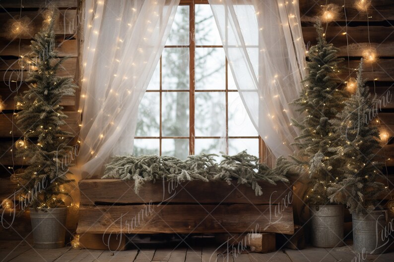 Rustic Christmas Barn Digital Background, Fine Art Holiday Portrait ...