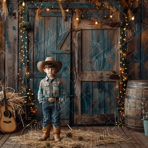 Western Cowboy Rustic Barn digital background, Summer Kids portrait photography digital backdrop, Creative Photo composite,Photoshop overlay