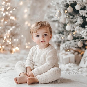 Christmas White Studio digital background, Holiday portrait digital backdrop, festive creative children composite,Studio Photography overlay