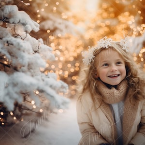 Christmas Forest digital background, Fine Art Holiday portrait digital backdrop, festive Christmas composite, Studio Photography overlay