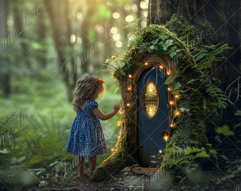 Forest Fairy Tree House Digital Backdrop,Creative Composite Photography, fantasy background,photoshop overlay,enchanted Children photography