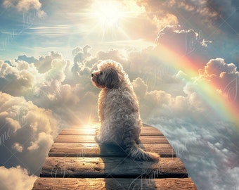 Rainbow Bridge Digital Backdrop, Pet Memorial Digital Background,Way to Heaven Photography Background for Sympathy Pet Loss,Digital Download