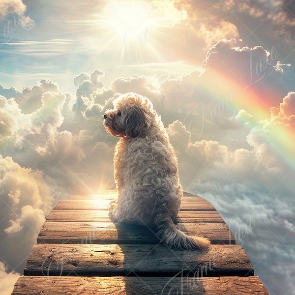 Rainbow Bridge Digital Backdrop, Pet Memorial Digital Background,Way to Heaven Photography Background for Sympathy Pet Loss,Digital Download